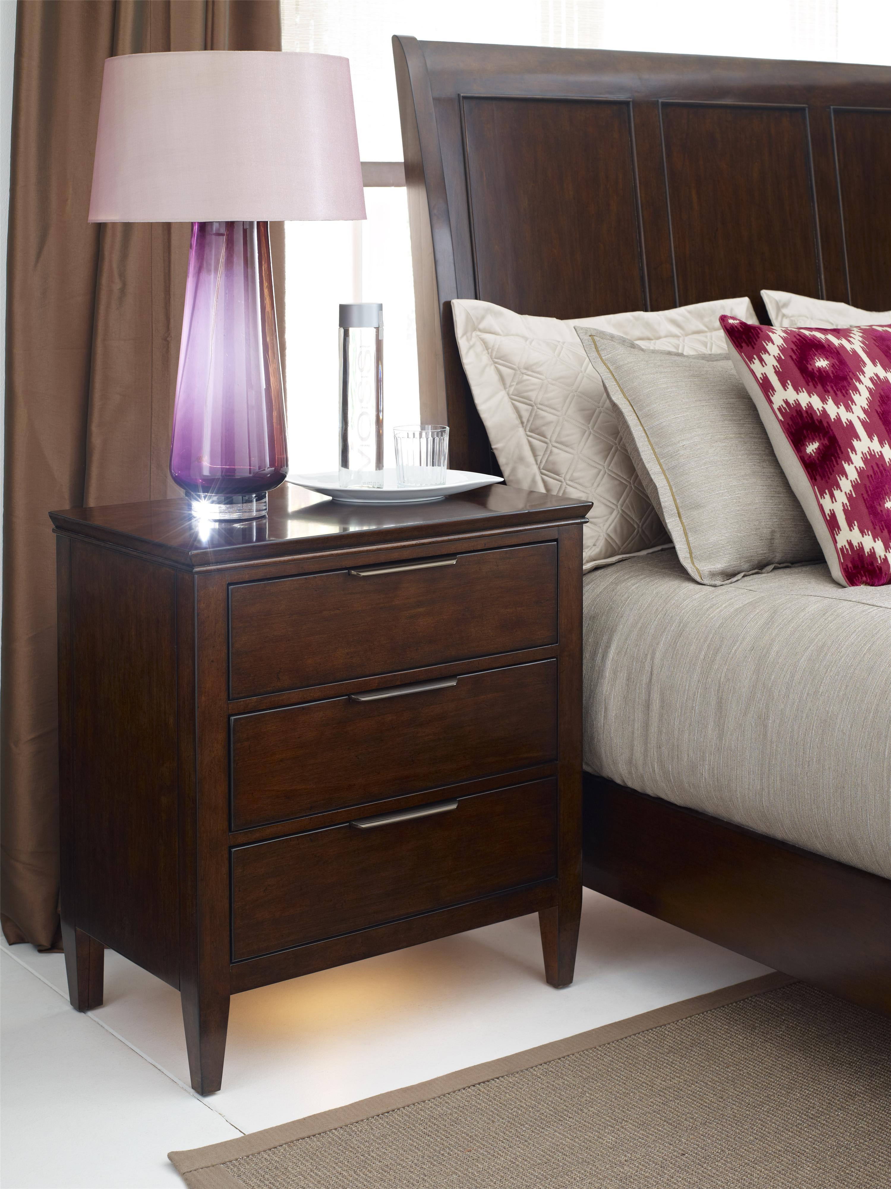 Nightstand with clearance electrical outlet